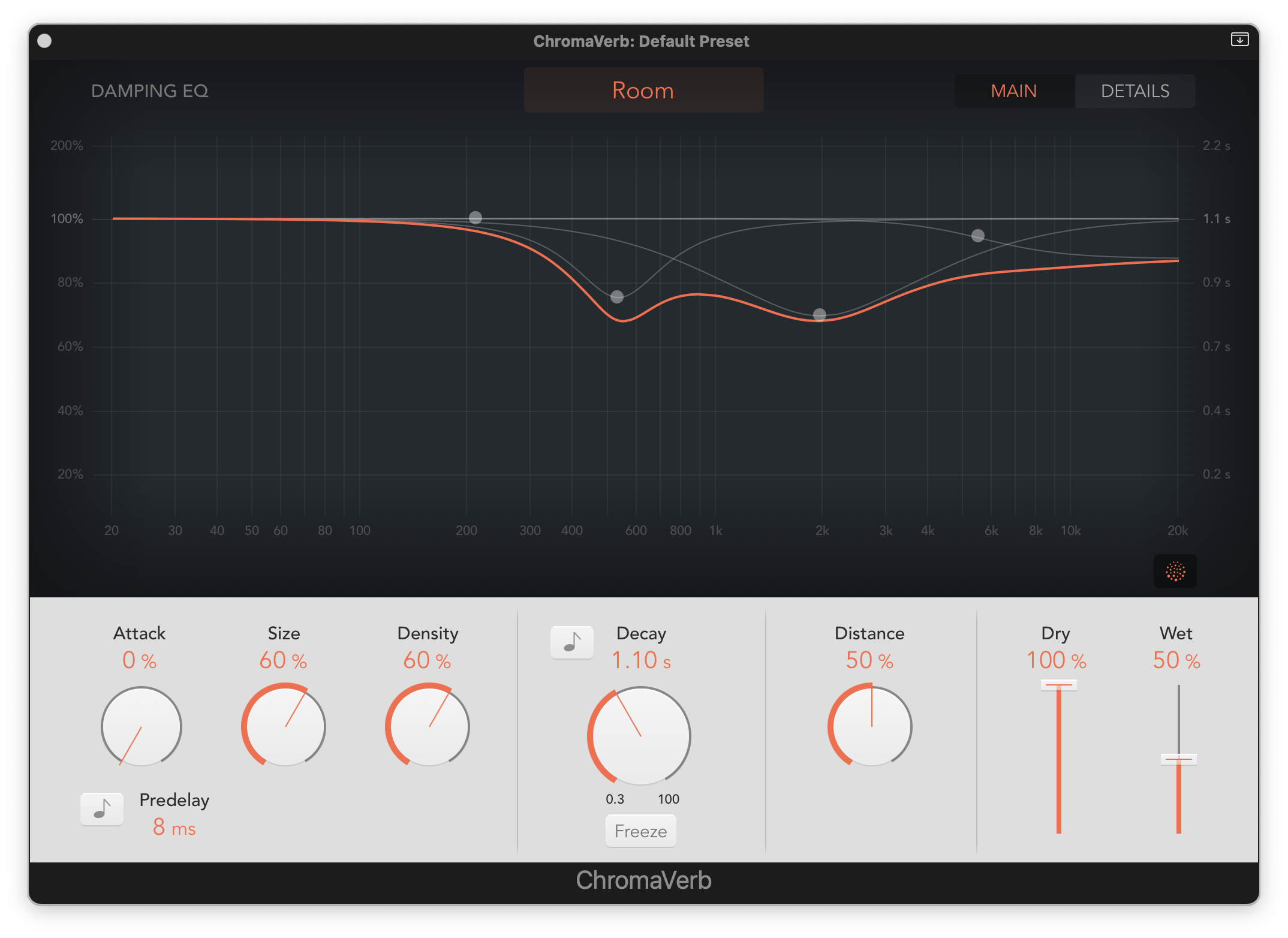 Stock Logic Pro reverb plugins: ChromaVerb